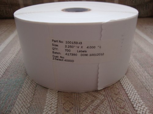 (10015343) Zebra 2.25x4 Z-Select 4000D Direct Thermal Label [1" Core, 5" OD, 700/Roll, 12 Rolls/Case]