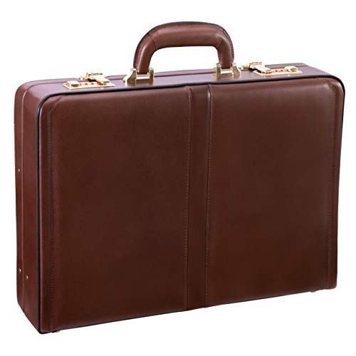 McKlein, V Series, Reagan, Top Grain Cowhide Leather, Leather 3.5" Attaché Briefcase, Brown (80444)