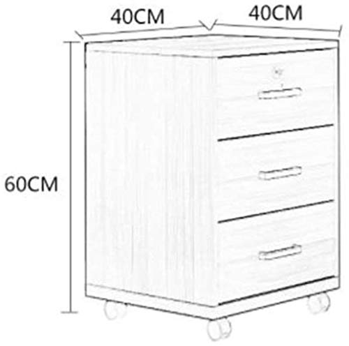 SHABOZ Anti-Theft File Cabinet with Rollers - Large Capacity Multi-Layer Storage (40x40x56cm Light Brown)
