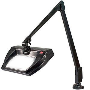 Dazor Stretchview 42-Inch Clamp Base Magnifier 5-Diopter 2.25X - Black
