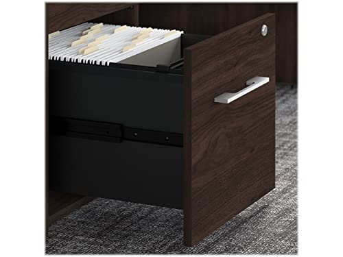 bbf Bush OF5004BWSU Office 500 L-Shaped Executive Desk - Black Walnut