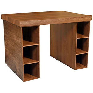 Venture Horizon Project Center Desk with 2-3 Bin Cabinets-Walnut