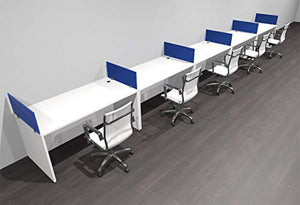 UTM Furniture Modern Acoustic Divider Office Workstation Desk Set - 5 Person, OF-CPN-SPRB13