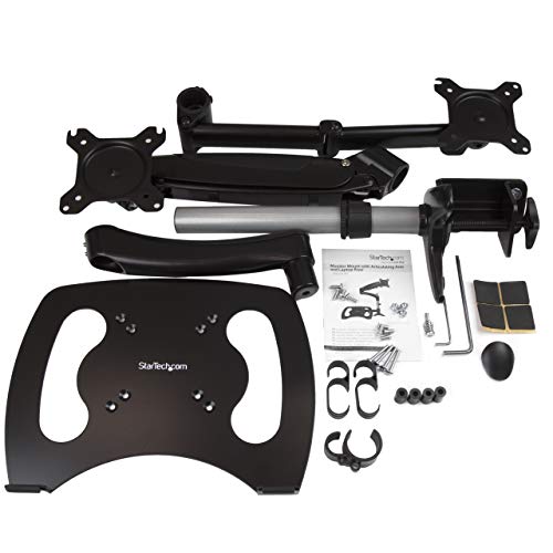 StarTech.com Laptop Monitor Stand - Computer Monitor Stand - Full Motion Articulating - VESA Mount Monitor Desk Mount