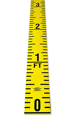 Floor Tape – Adhesive Backed – 4 Inch Wide X 100 Foot Long – Vertical Up – Fractional – 1” Grads – Yellow – 16 Pieces