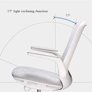 KouRy Ergonomic Office Chair with Smooth Casters, Mid Back, White