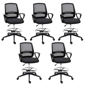 MDybf Ergonomic Mesh Back Drafting Chair with Adjustable Height, Footrest, and 360° Swivel - Set of 5 Journey