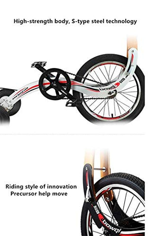 Folding Exercise Bike, Mini Stand Riding Bike Without seat, Lose Weight Bike, Portable 20inch Sports Bike, Fitness Tricycle,Lose Weight Bicycle Burn Fat Pedicab