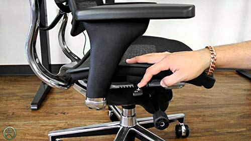Eurotech Seating ME8ERGLO(N) Ergohuman Mid Back Mesh Swivel Chair, Black