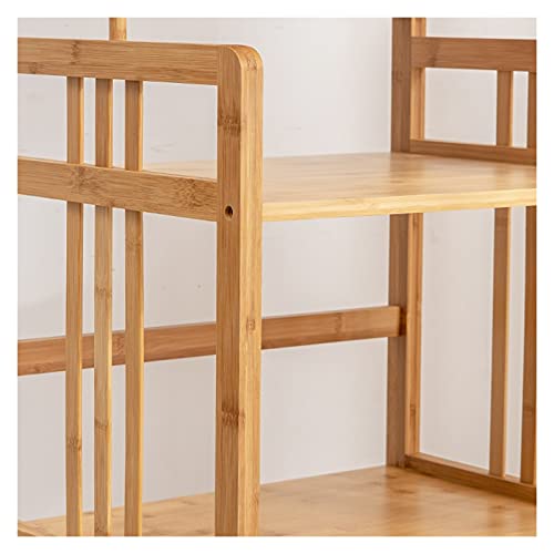 Printer Stand Desktop Printer Stand，3 Tiers Bamboo Desk Organizer，Multifunction Storage Book Shelf Floor Printer Table Space Organizer Perfect Printer Stand for Desk