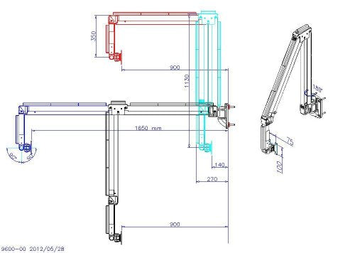Tyke Supply LLC LCD Wall Mount Extra Long Arm Gas Spring Hospital, Doctor, Dentist, Medical Arm