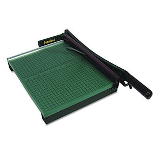 Premier 715 StackCut Heavy-Duty Trimmer, Green, Table Size 12-1/2" x 15", Permanent 1/2" Grid and Dual English and Metric Rulers