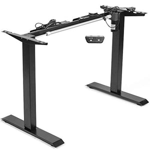 VIVO Black Electric Stand Up Desk Frame Workstation, Single Motor Ergonomic Standing Height Adjustable Base with Simple Controller, DESK-V100EB