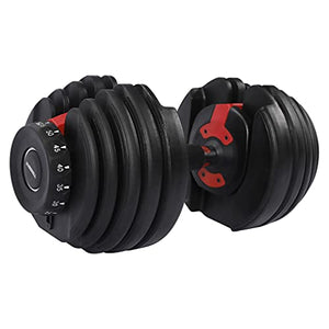 Weight Adjustable Dumbbell 5 to 52.5 lbs Home Gym Fitness Equipment Workouts Strength Training Free Weights for Men and Women, Single