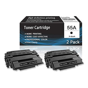 Black 55X | CE255X 2-Pack Toner Cartridge Compatible for HP Printer P3015 P3015d P3015n P3015dn P3015x MFP M521dn Pro MFP M521dw MFP M525dn MFP M525f M525c Printer s Toner Cartridge,Sold by AcToner.