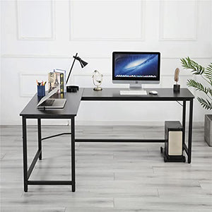L-Shaped Gaming Computer Desk, Modern Corner Laptop Desk Study Table Workstation Home Office Desk, Black