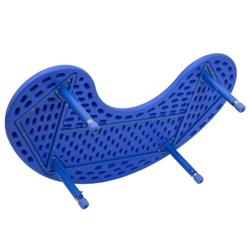 Flash Furniture 35''W x 65''L Half-Moon Blue Plastic Height Adjustable Activity Table