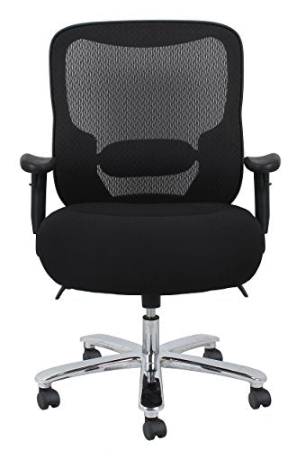 Essentials Big and Tall Executive Chair - Fabric and Mesh Office Chair with Adjustable Arms, Black (ESS-200-BLK)