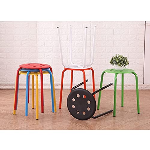WYBW Stack Stools Pack of 4 - Creative Plastic Office Step Stools - Red