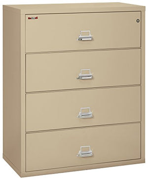 FireKing Fireproof Lateral File Cabinet (4 Drawers, 44" W x 22" D, Parchment)