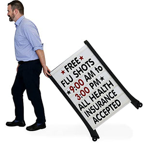 SmartSign 42(h) x 29(w) x 24(d) inch Standard A-Frame Sidewalk Sign and Letter Kit, Heavy Duty Plastic, Red, Black and White, Set of 1