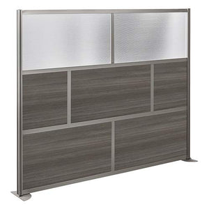 NBF Signature Series at Work Divider Panel - Gray Laminate, Plexiglass, & Brushed Nickel, 96”Wx76”H