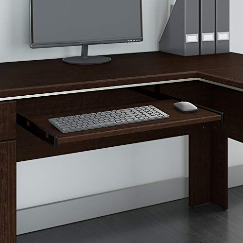 Bush Furniture Tuxedo L Shaped Desk with Hutch in Mocha Cherry