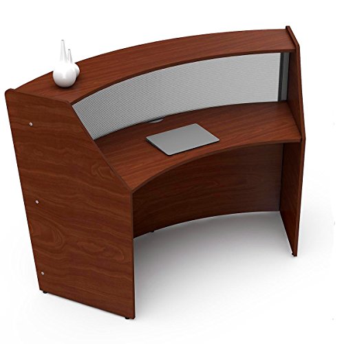 Linea Italia Office Reception Desk, 1 Panel, Cherry