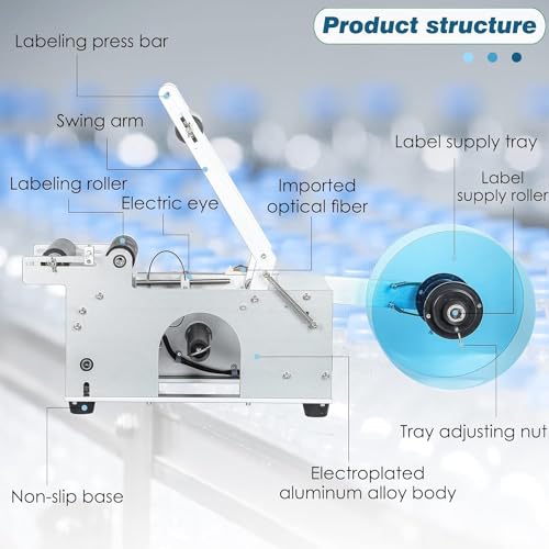 ErnZi Semi-Automatic Round Bottle Labeling Machine 20-40 pcs/min - Bottle Label Applicator