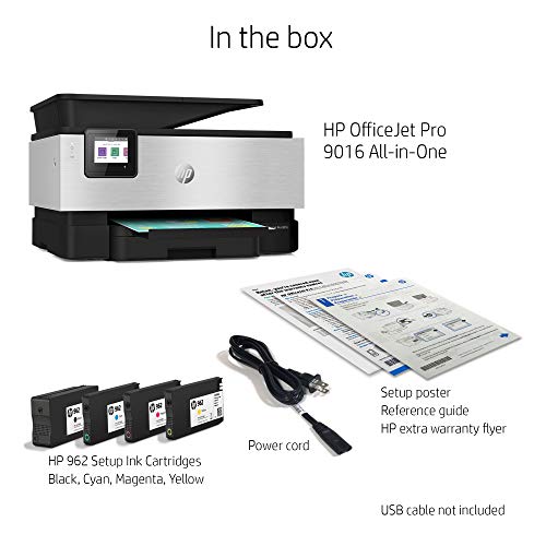 HP OfficeJet Pro 9016 All-in-One Wireless Printer - Includes 8 Months of Ink Delivered to Your Door and Smart Tasks for Home Office Productivity, Works with Alexa (1KR47A)
