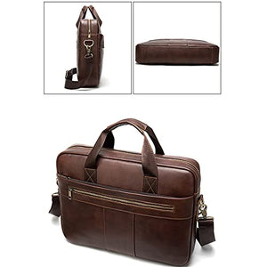 WPHPS Handbag Men Shoulder Hand Bag Laptop for Document Business Briefcase Male Work Office Handbag (Color : Brown, Size : 39x28cm)