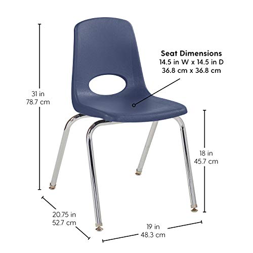 Factory Direct Partners School Stack Chairs Set - 18" and 16" Stacking Student Seats