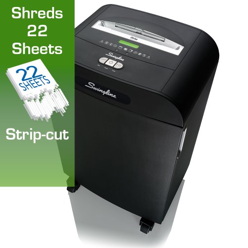 Swingline Paper Shredder, Jam Free, 22 Sheet Capacity, Strip-Cut, 5-10 Users, DS22-13 (1758575)