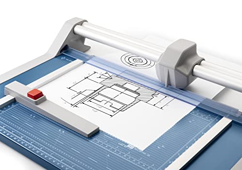 Dahle 550 Professional Rotary Trimmer, 14" Cut Length, 20 Sheet Capacity, Self-Sharpening, Dual Guide Bar, Automatic Clamp, German Engineered Paper Cutter