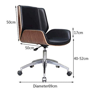 None Drafting Stool with Wheels Adjustable Leather Ergonomic Office Chair