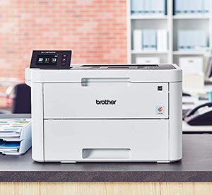 Brother Premium HL L32 Series Compact Digital Color Laser Printer I Mobile Printing I NFC I Auto 2-Sided Printing I 2.7" Color Touchscreen I 25 PPM I Up to 250-Sheet Tray Capacity + Delca HDMI Cable