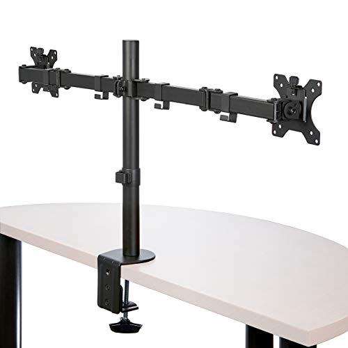 StarTech.com Desk Mount Dual Monitor Arm - Desk Clamp/Grommet VESA Monitor Mount for up to 32 inch Displays - Ergonomic Articulating Monitor Arm - Height Adjustable/Tilt/Swivel/Rotating (ARMDUAL2)
