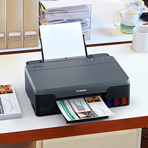 Canon PIXMA G1220 MegaTank Inkjet Color Printer for Documents and Photos with High Yield Refillable Ink Tanks 4469C002, Set of Ink Bottles & 2 Extra Black Ink Bundle with DGE USB Cable + Software Kit