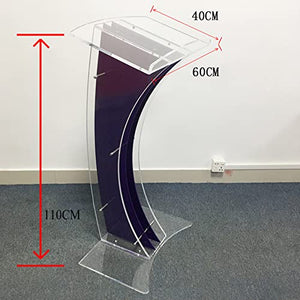 None Lectern Podium Stand, Transparent Church Conference Table Hotel Reception Desk - SEO optimized title