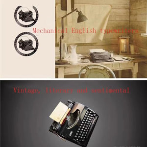 Quepiem Mechanical English Typewriter - Vintage-Inspired Home Decor with Case