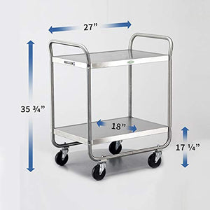 Lakeside Manufacturing Stainless Steel Utility Cart, 2 Shelves, 500 lb. Capacity (Fully Assembled)