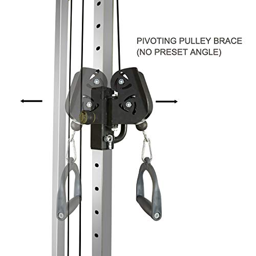 HulkFit Cable Crossover Attachment Multi-Function Adjustable Power Cage, 1000-Pound Capacity, Yellow