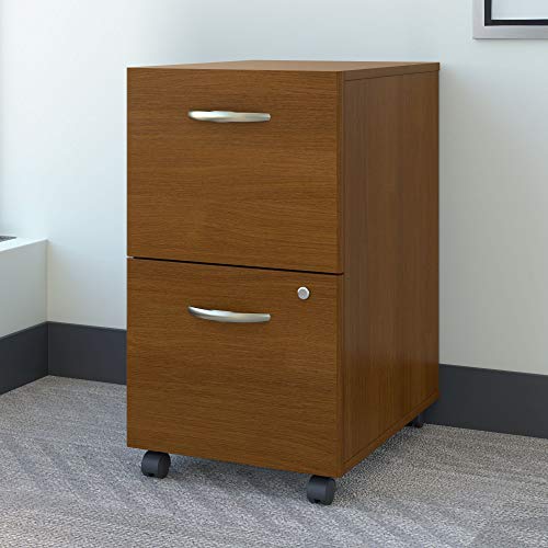 Bush 3-Drawer Pedestal, 15-3/4" X 20-3/8" X 28-1/8", Warm Oak
