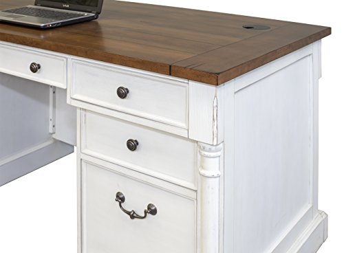 Martin Furniture IMDU680 Durham Double Pedestal Executive Desk, White