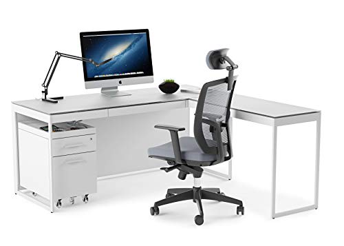 BDI Furniture Centro Mobile File Pedestal 6407 Satin White, Grey