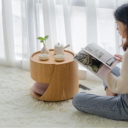BinOxy Wood Coffee Table for Living Room - Unique Low Table, Accent Furniture, 15x13.3inches