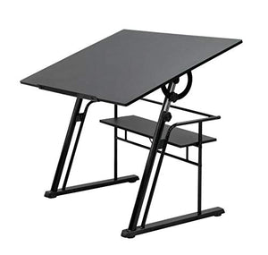 STUDIO DESIGNS Zenith Craft Desk Drafting Table, Top Adjustable Drafting Table Craft Table Drawing Desk Hobby Table Writing Desk Studio Desk, Black, 13340