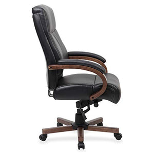 Lorell 69533 Executive Chair, 47" x 27" x 31", Black, Walnut
