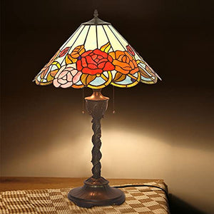 GAUUA 18 Inch Rose Tiffany Desk Lamp Night Lamp