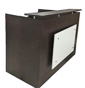 DFS Reception Desk Shell which fits a 15" Monitor - 60" W by 30" D by 44" H Espresso- and White Front